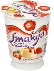 Jogurt Smakija śmietankowy Pana Cotta Standard Truskawkowy lub Jagodowy