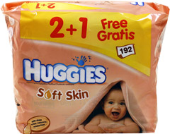Chusteczki Huggies Wet Wipes Soft Skin 2+1