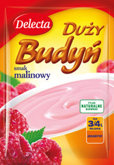 Budyń smak malinowy 64g Delecta