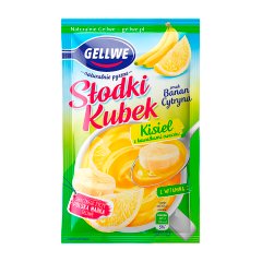 Gellwe Słodki Kubek Kisiel z kawałkami owoców smak banan cytryna 28 g