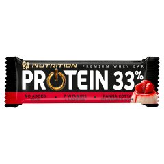 Go On Nutrition Protein 33 % Baton wysokobiałkowy o smaku panna cotty z truskawką w polewie 50 g