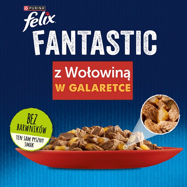 Felix Fantastic Karma dla kotów z wołowiną w galaretce 85 g