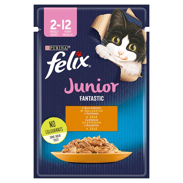 Felix Fantastic Junior Karma dla kociąt kurczak w galaretce 85 g