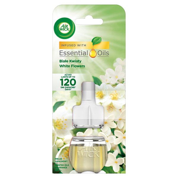 Air Wick Essential Oils Elektryczny odświeżacz powietrza o zapachu białych kwiatów 19 ml