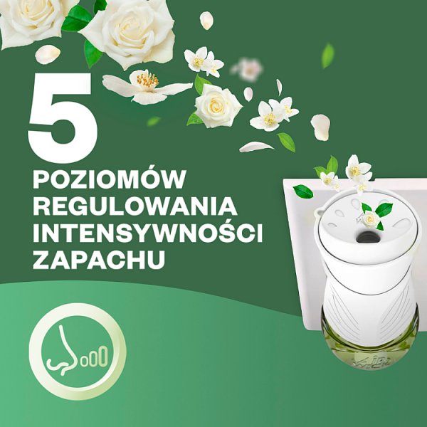 Air Wick Essential Oils Elektryczny odświeżacz i wkład białe kwiaty 19 ml