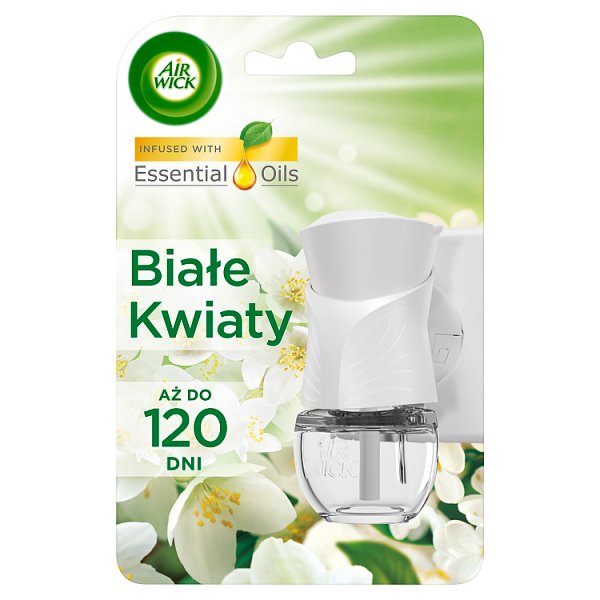 Air Wick Essential Oils Elektryczny odświeżacz i wkład białe kwiaty 19 ml