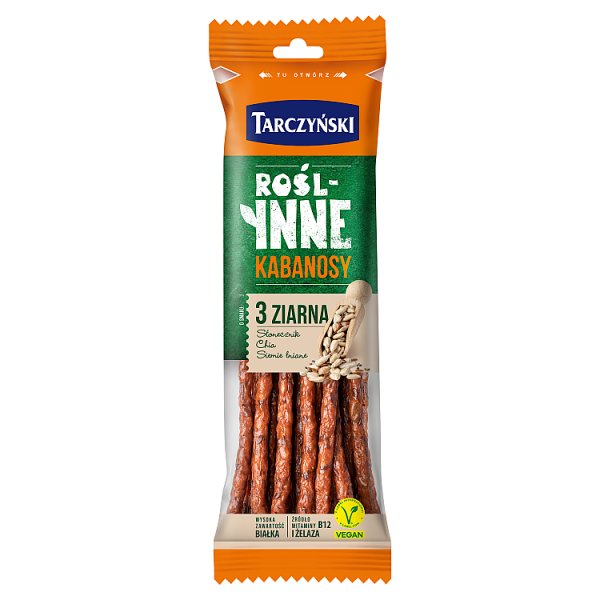 Tarczyński Roślinne kabanosy o smaku 3 ziarna 90 g