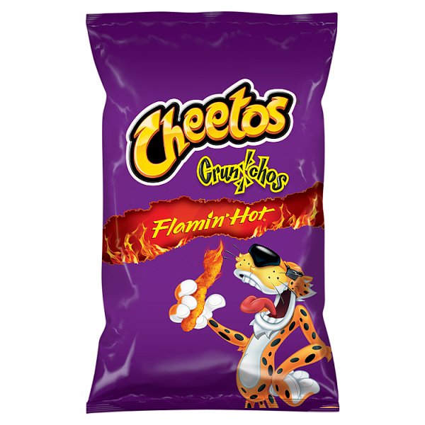 Cheetos Crunchos Flamin&#039; Hot Chrupki kukurydziane o smaku bardzo pikantnym 80 g