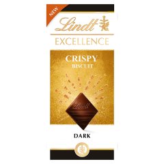 Lindt Excellence Gorzka czekolada z kawałkami kruchych ciasteczek 100 g