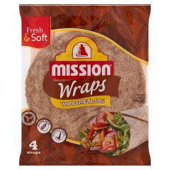 Mission Wraps Tortille z pełnoziarnistej mąki pszennej 245 g (4 sztuki)