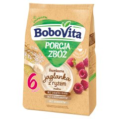 BoboVita Porcja zbóż Bezmleczna jaglanka z ryżem malina po 6 miesiącu 170 g