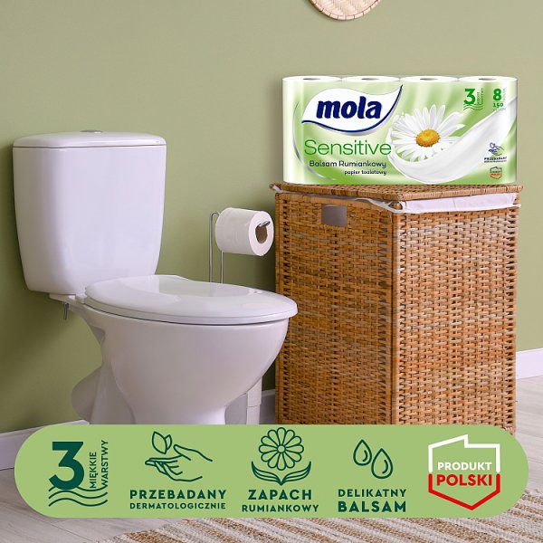 Mola Sensitive Papier toaletowy balsam rumiankowy 8 rolek