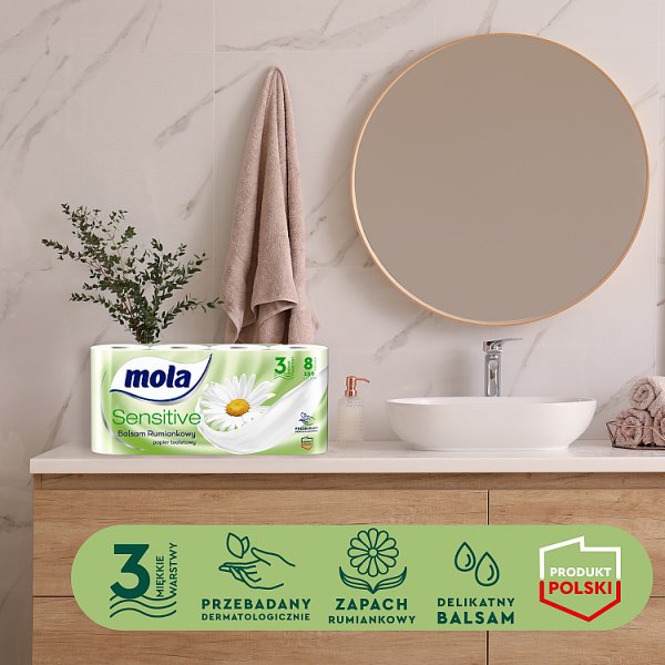 Mola Sensitive Papier toaletowy balsam rumiankowy 8 rolek