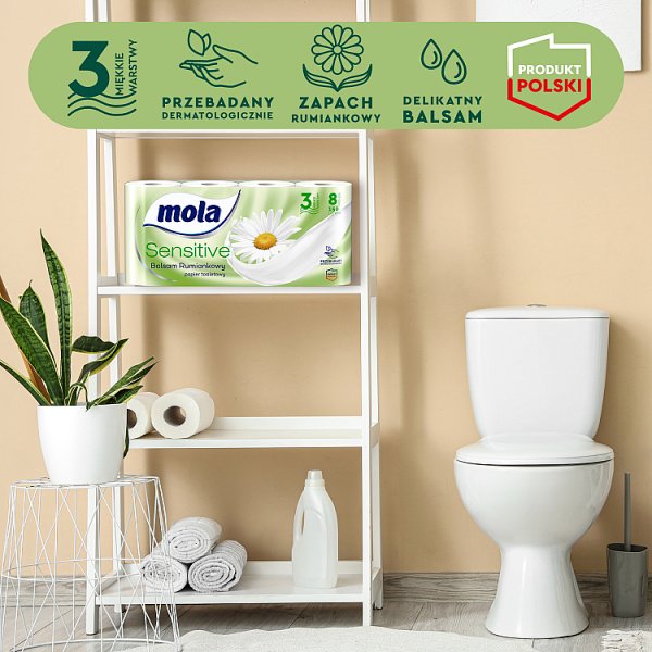 Mola Sensitive Papier toaletowy balsam rumiankowy 8 rolek