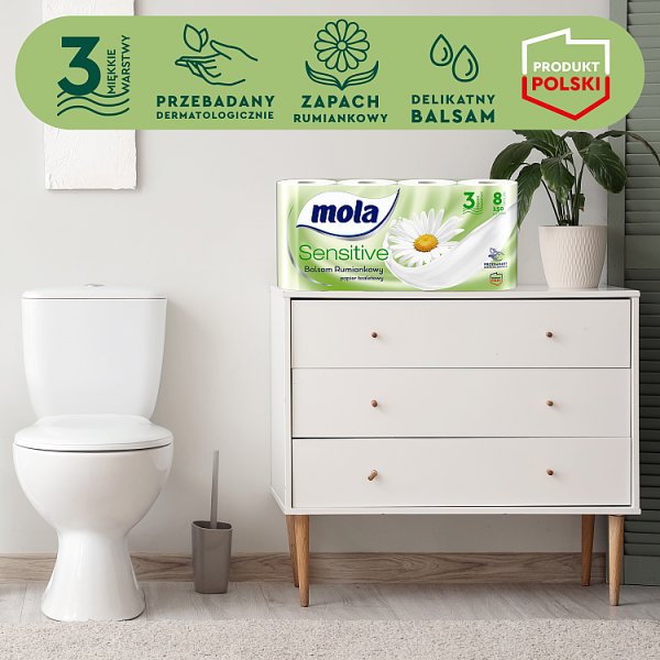 Mola Sensitive Papier toaletowy balsam rumiankowy 8 rolek