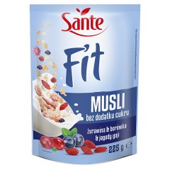 Sante Fit Musli bez dodatku cukru żurawina & borówka & jagody goji 225 g