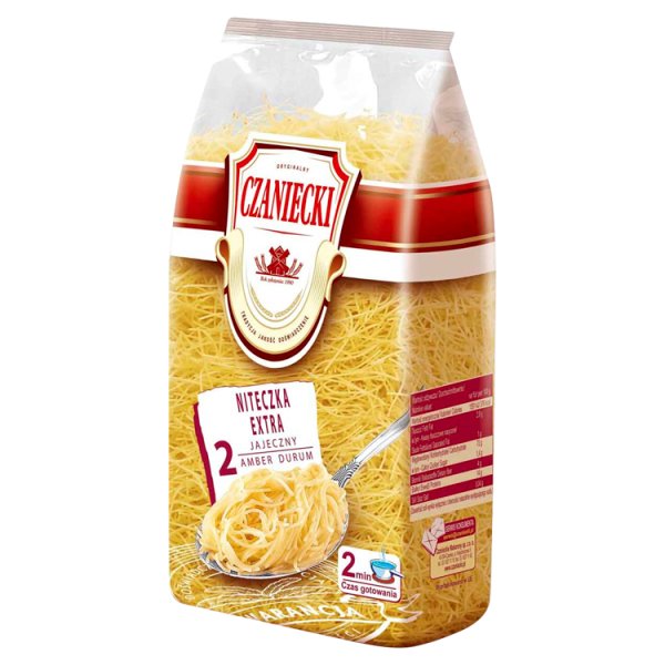 Czaniecki Amber Durum Makaron 2 jajeczny niteczka extra 250 g