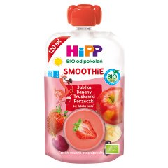 HiPP BIO Smoothie Mus z owoców i soków jabłka banany truskawki porzeczki po 1. roku 120 ml