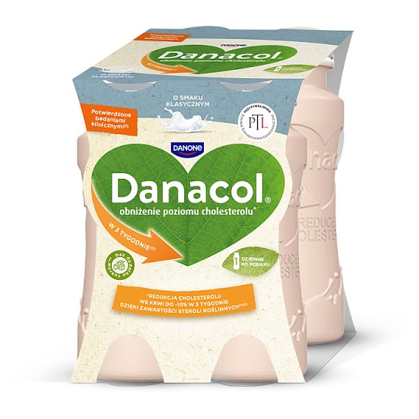 Danacol Jogurt pitny o smaku klasycznym 400 g (4 x 100 g)