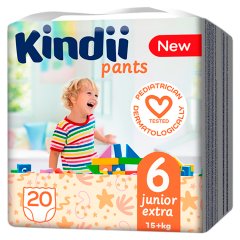 Kindii Pants Pieluchomajtki 6 junior extra 15+ kg 20 sztuk