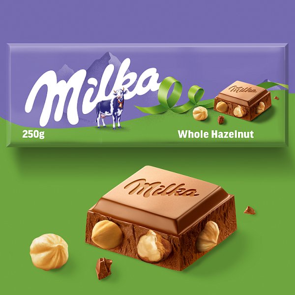 Milka Czekolada mleczna z całymi orzechami laskowymi 250 g
