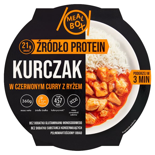 Meal Box Źródło Protein Kurczak w czerwonym curry z ryżem 360 g
