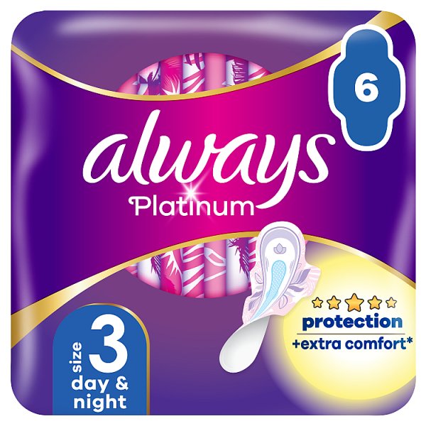 Always Platinum Podpaski ze skrzydełkami Day &amp; Night, 6 sztuk