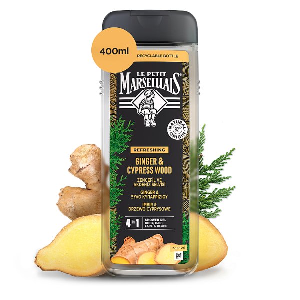 Le Petit Marseillais Żel pod prysznic dla mężczyzn imbir &amp; drzewo cyprysowe 400 ml