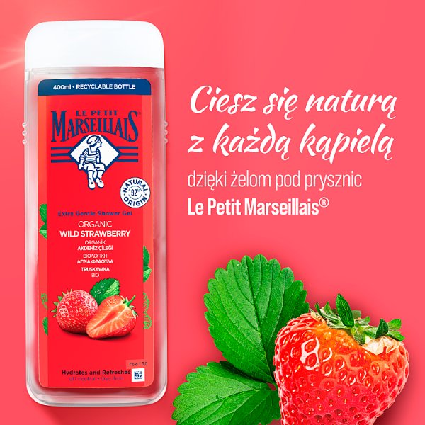 Le Petit Marseillais Żel pod prysznic truskawka bio 400 ml