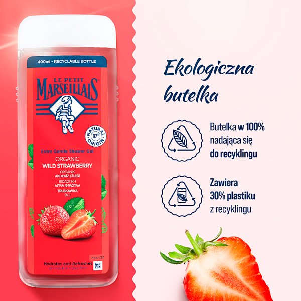 Le Petit Marseillais Żel pod prysznic truskawka bio 400 ml