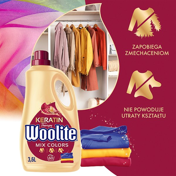 Woolite Keratin Therapy Płyn do prania do kolorów 3,6 l (60 prań)