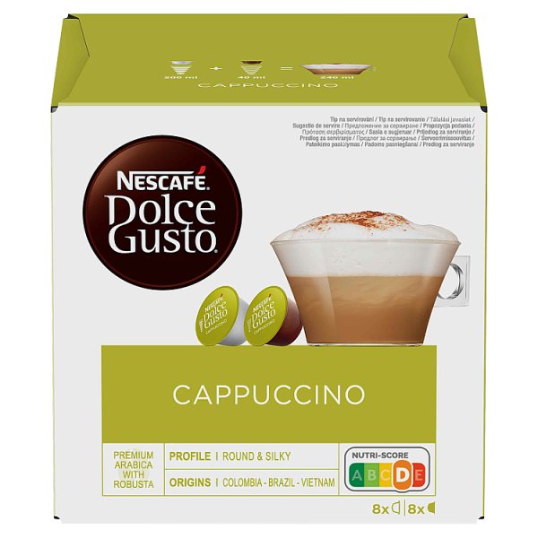 Nescafé Dolce Gusto Cappuccino Kawa w kapsułkach 186,4 g (8 x 17 g i 8 x 6,3 g)