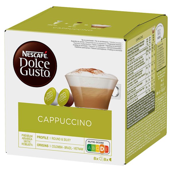 Nescafé Dolce Gusto Cappuccino Kawa w kapsułkach 186,4 g (8 x 17 g i 8 x 6,3 g)