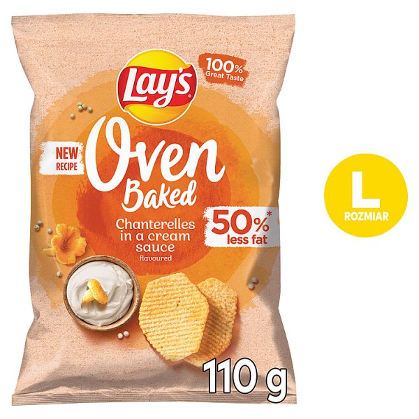 Lay&#039;s Oven Baked Pieczone formowane chipsy ziemniaczane o smaku kurek w śmietanowym sosie 110 g