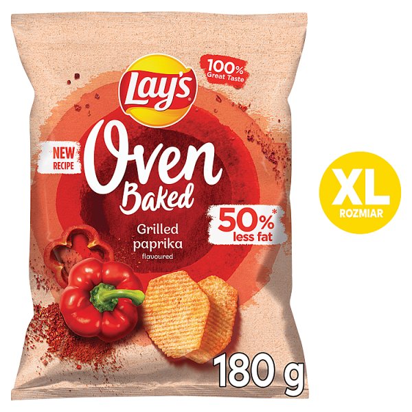 Lay&#039;s Oven Baked Pieczone formowane chipsy ziemniaczane o smaku grillowanej papryki 180 g
