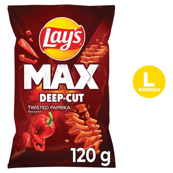 Lay&#039;s Max Deep-Cut Chipsy ziemniaczane o smaku papryki 120 g