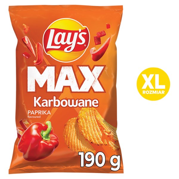 Lay&#039;s Max Chipsy ziemniaczane karbowane o smaku papryki 190 g