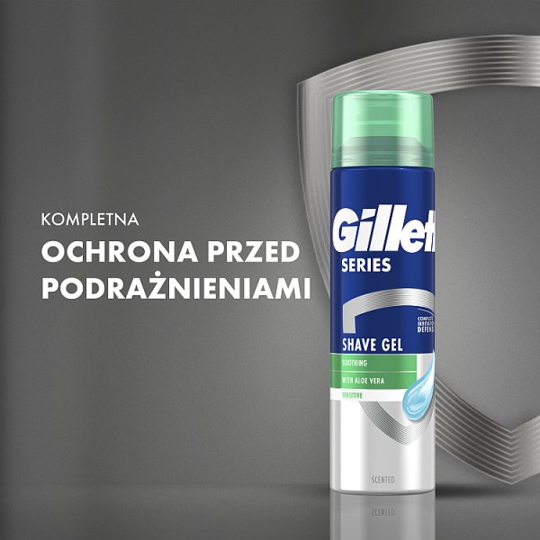 Gillette Series Kojący żel do golenia z aloesem, 240 ml
