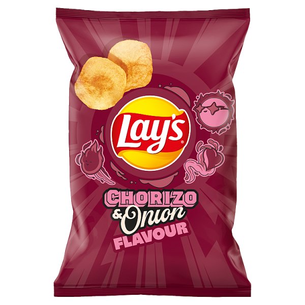 Lay&#039;s Chipsy ziemniaczane o smaku kiełbasy chorizo z cebulą 130 g