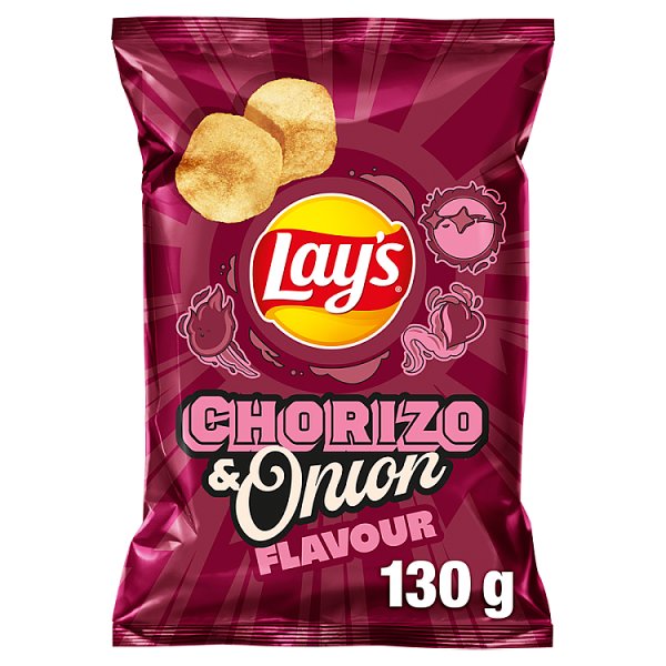 Lay&#039;s Chipsy ziemniaczane o smaku kiełbasy chorizo z cebulą 130 g