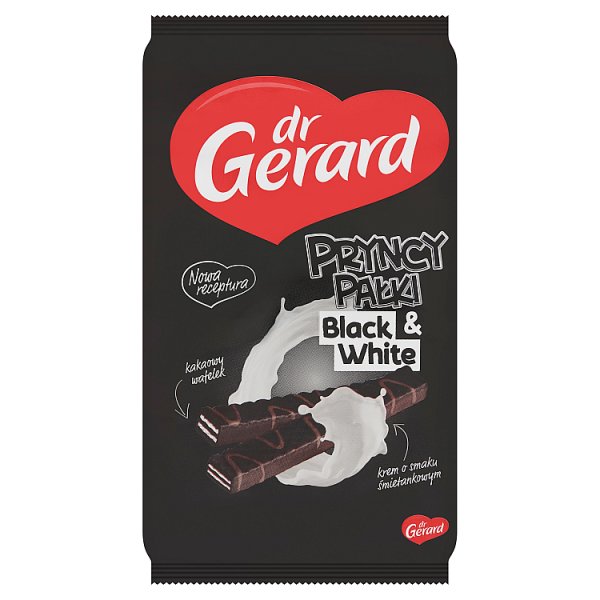 dr Gerard PryncyPałki Black &amp; White Wafelki kakaowe z kremem o smaku śmietankowym 200 g