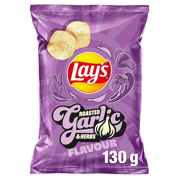 Lay&#039;s Chipsy ziemniaczane o smaku pieczonego czosnku z ziołami 130 g