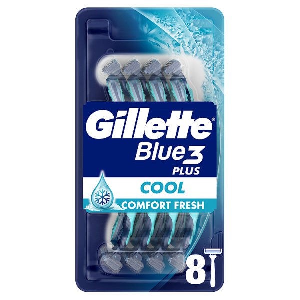 Gillette Blue3 Plus Cool, maszynki jednorazowe dla mężczyzn, 8 sztuk