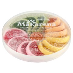 Pomorzanka Makarena Galaretki o smakach cytrynowym pomarańczowym jabłkowym wiśniowym w cukrze 200 g