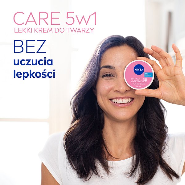 Nivea Care 5w1 Łagodzący Lekki krem do twarzy dla cery suchej i wrażliwej 100 ml