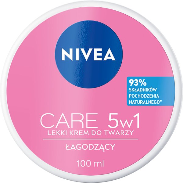 Nivea Care 5w1 Łagodzący Lekki krem do twarzy dla cery suchej i wrażliwej 100 ml