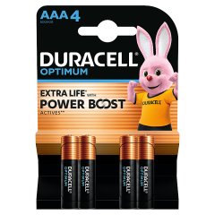 Duracell Optimum AAA MX2400 1.5 V/B Baterie alkaliczne 4 sztuki