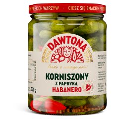 Dawtona Korniszony z papryką habanero 520 g