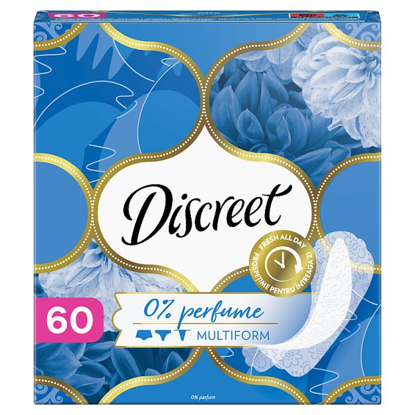 Wkładki higieniczne Discreet Oddychający materiał Multiform bezzapachowe x60