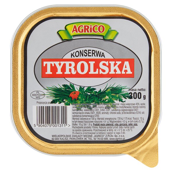 Agrico Konserwa tyrolska 300 g